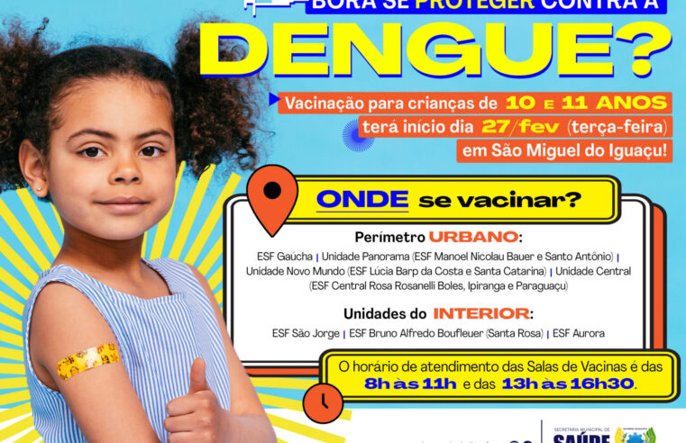 Vacinação contra Dengue em São Miguel do Iguaçu: Crianças de 10 e 11 anos iniciam imunização!