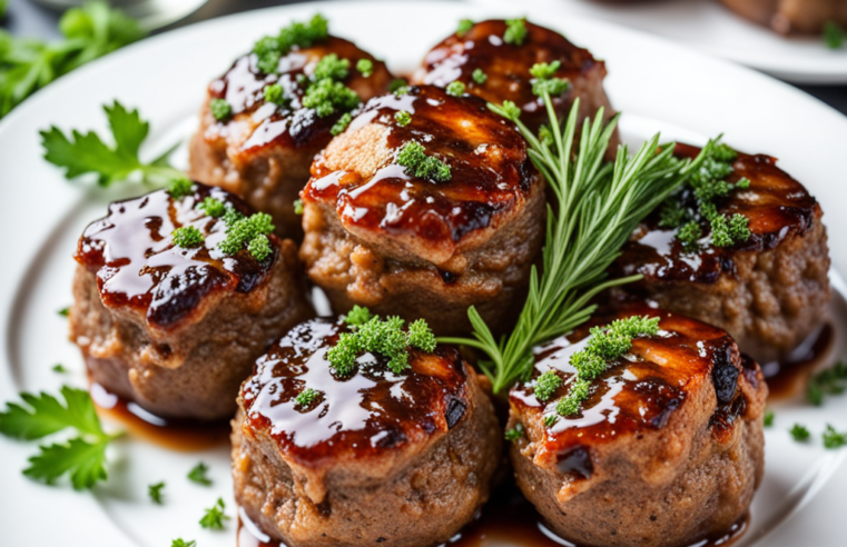 Bolinhos de Carne Moída com Toque Tropical: Recheados com Abacaxi Grelhado e Molho Agridoce! ??