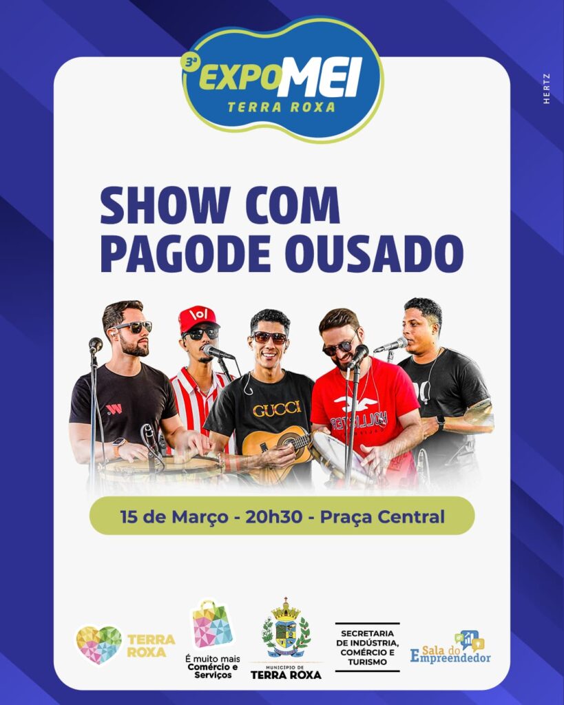 Hoje, sexta-feira (15), inicia a 3ª Expomei em Terra Roxa, a programação vai até domingo (17) com expositores e atrações. 

A Expo está montada na pra