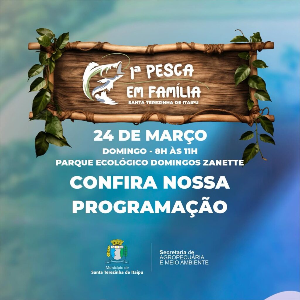 Tudo pronto para a 1ª Pesca em Família! 

Venha se divertir com a família e encontrar os amigos. O evento será neste domingo, dia 24, das 8h às 11h, n