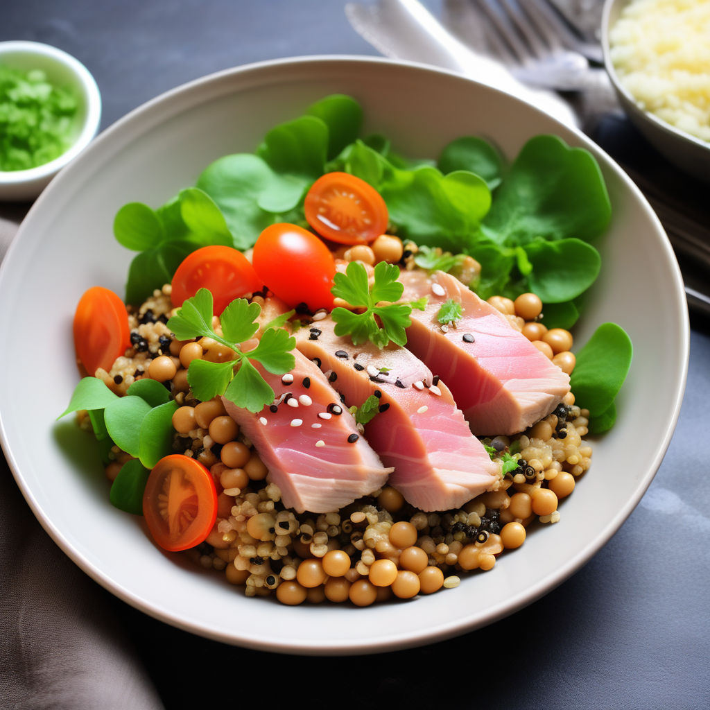 Salada de Quinoa com Atum: Sabor e Nutrição em Cada Garfada 🥗🐟 | Receita Saudável com Tomate, Pepino, Azeitonas e Temperos!