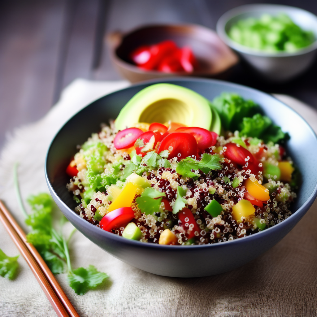 Salada de Quinoa: Nutritiva, Colorida e Repleta de Sabores ?? | Receita Deliciosa com Milho, Feijão Preto e Mais!
