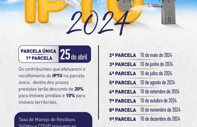 Últimos Dias! Desconto de até 20% no IPTU 2024 em Pato Bragado 😲🏡