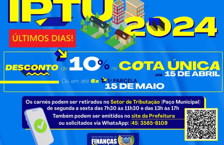 Última Chance! Desconto de 10% no IPTU 2024 em São Miguel do Iguaçu: Saiba Como Pagar e Economizar 💰🏠