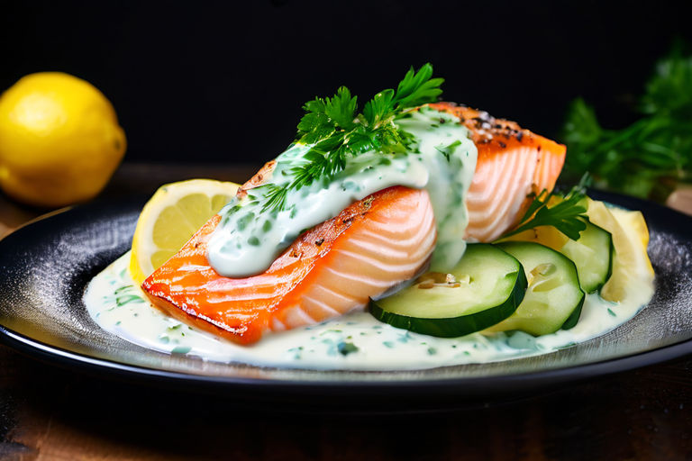 🐟 Salmão En Papillote com Molho de Iogurte e Pepino: Uma Delícia Cremosa e Saborosa!