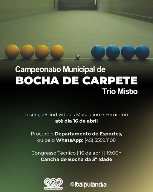 🏆 Campeonato Municipal de Bocha de Carpete em Trio Misto: Inscrições Abertas! 🌟