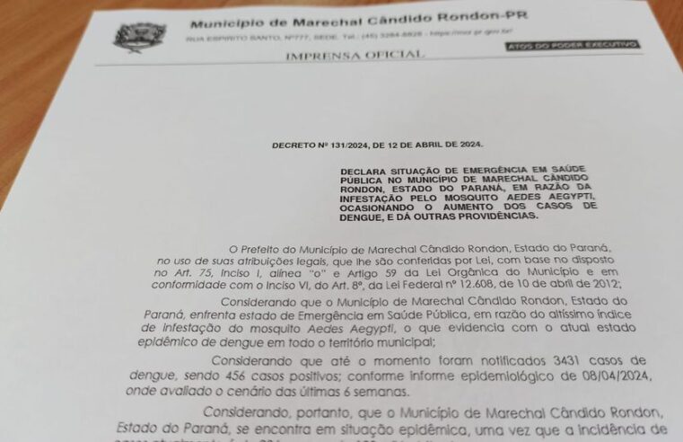 🦟 Situação Emergencial: Dengue em Marechal Cândido Rondon!