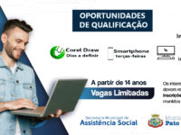 A Secretaria de Assistência Social de Pato Bragado está ofertando quatro cursos gratuitos à população. 
  Corel Draw
  Informática intermediária
  Inf