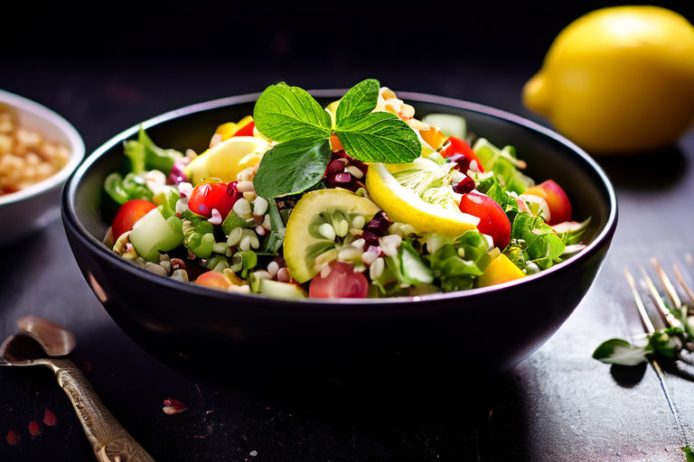 Salada de Grãos com Vinagrete de Limão 🥗 Receita Refrescante e Repleta de Texturas!