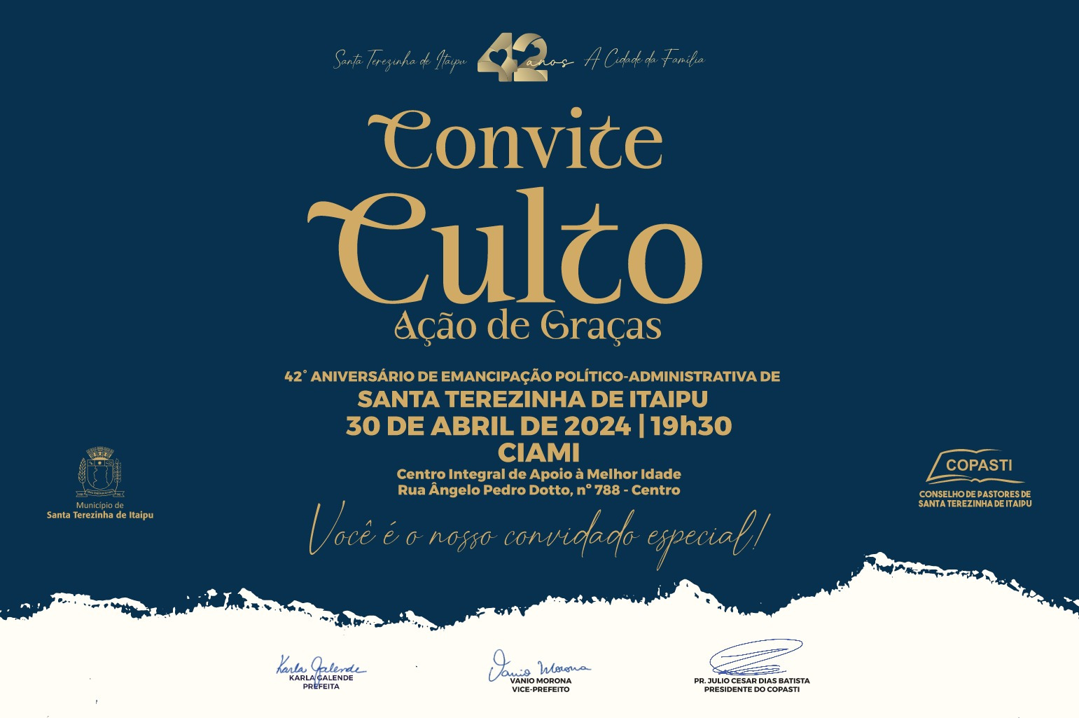 🌟 Celebre conosco! Culto de Ação de Graças em Santa Terezinha de Itaipu 🎉