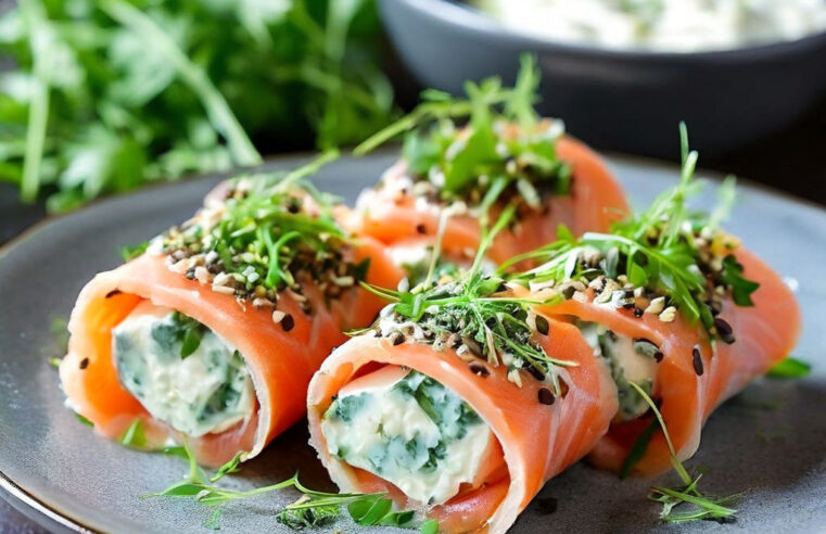 Receita Deliciosa de Salmão Enrolado com Cebolinha 🐟🌱 | Prato Principal Saudável