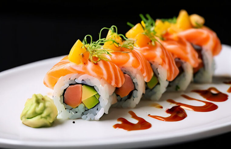 Sushi de Salmão com Manga: Delicie-se com Essa Combinação Exótica! 🍣🥭