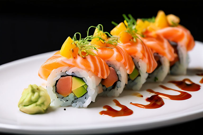 Sushi de Salmão com Manga: Delicie-se com Essa Combinação Exótica! 🍣🥭