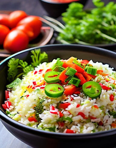 Shredded Chicken Rice with Vegetables