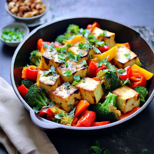Salteado de Legumes com Tofu: Sabor e Nutrição em um Prato Colorido! 🥦🍲