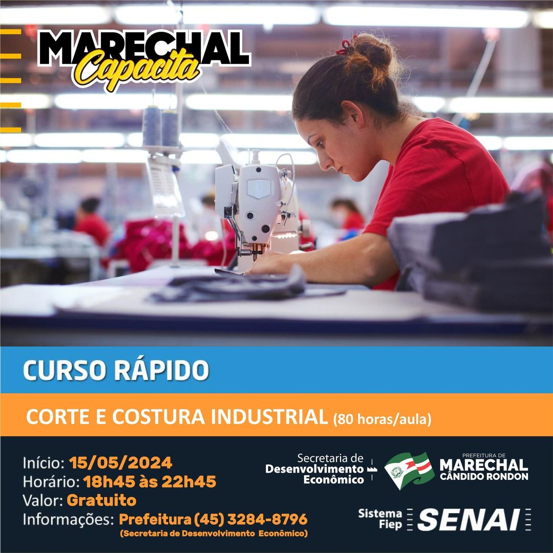 🧵👗 Curso de Corte e Costura Industrial em Marechal Rondon: Inscreva-se Agora!