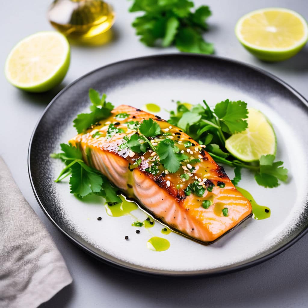 Receita de Salmão Grelhado com Molho de Limão e Cebolinha 🍋🌱 | Prato Delicioso e Fácil