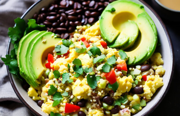 🌮 Receita Mexicana: Tigela de Quinoa com Feijão, Milho e Abacate 🌶️ Uma Delícia Picante e Nutritiva! 🥑🌽