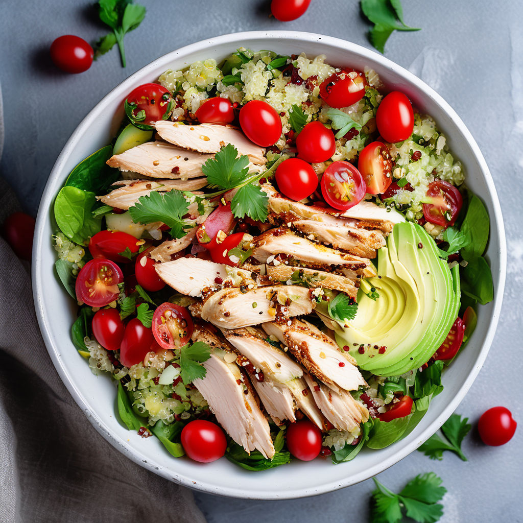🥗 Receita Saudável: Salada de Quinoa com Frango Grelhado 🥗 Delícia Nutritiva e Fácil de Preparar! 🌿🍗