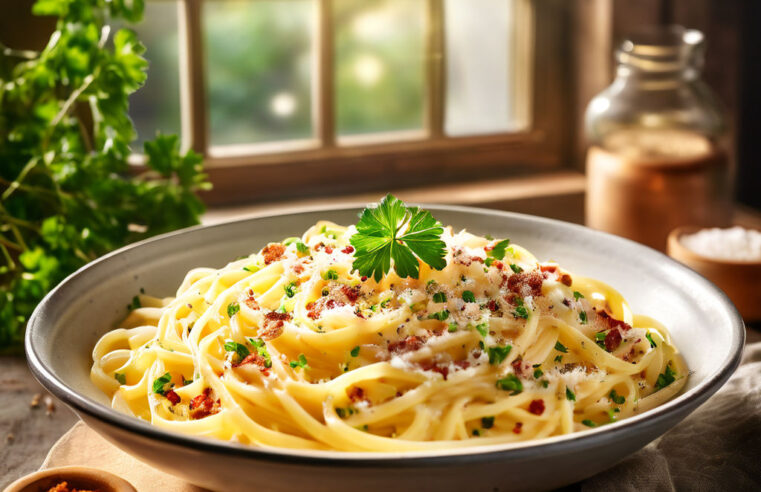 🍝 Receita Clássica: Macarrão à Carbonara 🥓 Fácil e Saboroso! Descubra Como Preparar Esse Prato Italiano Delicioso! 🇮🇹✨