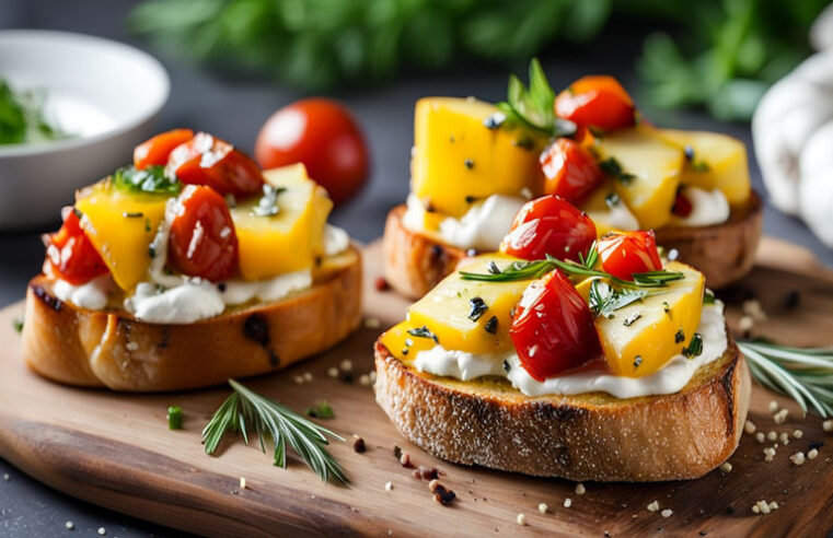 Bruschetta de Tomate e Queijo Feta 🥖 | Receita Italiana Simples e Deliciosa!