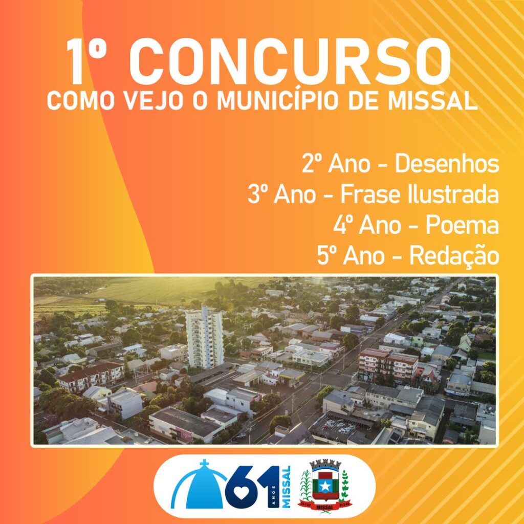 Secretaria de Educação de Missal divulga vencedores do 1º Concurso “Como Vejo o Município de Missal”

A Administração Municipal de Missal, por intermé