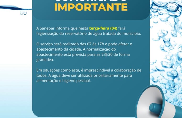 Higienização do Reservatório em Terra Roxa: Prepare-se para Interrupção de Água! 🚰⚠️