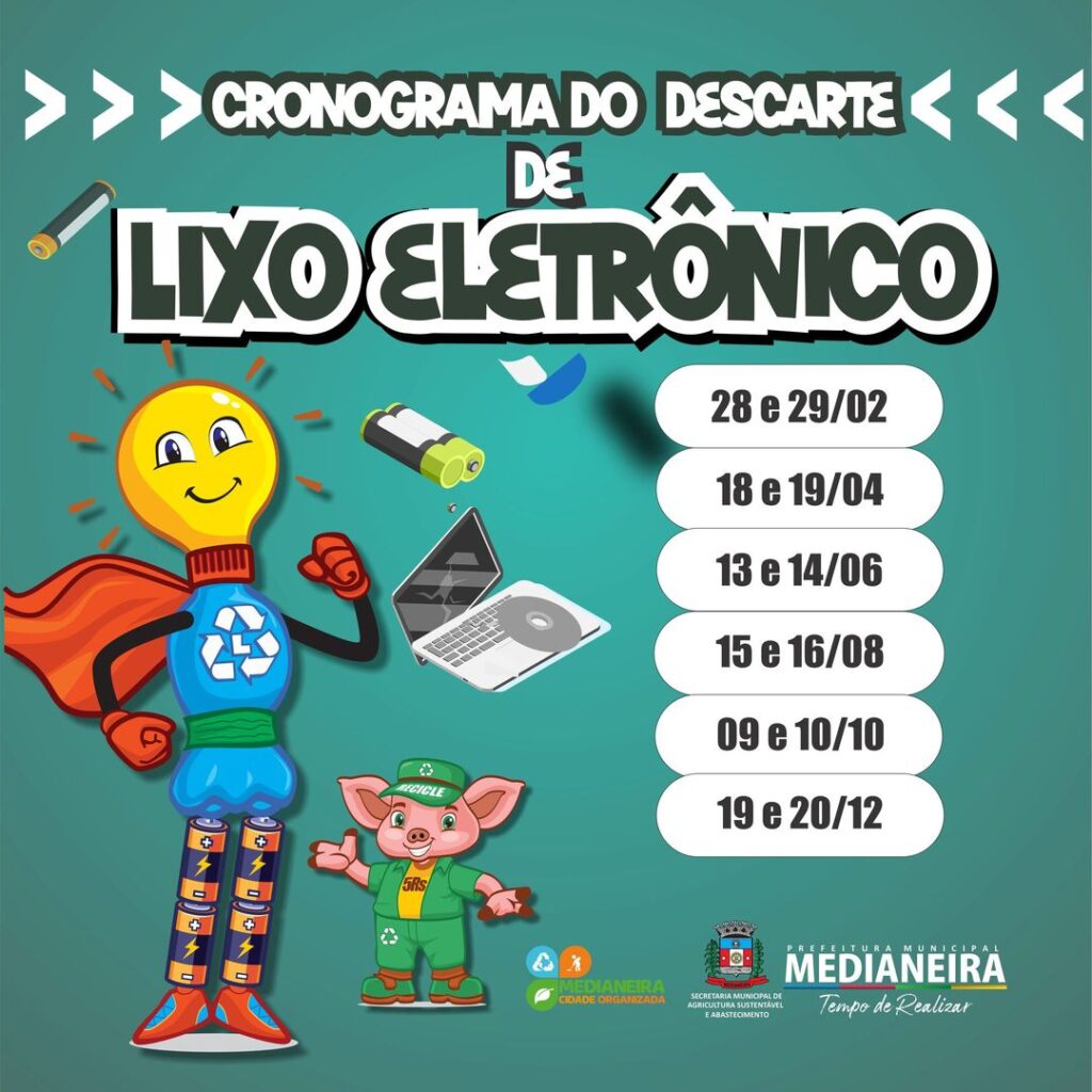 Essa semana tem “Descarte de Eletrônicos”

 Nos dias 13 e 14 de junho acontece o “Descarte de Eletrônicos”, com ponto de recepção de materiais na pra