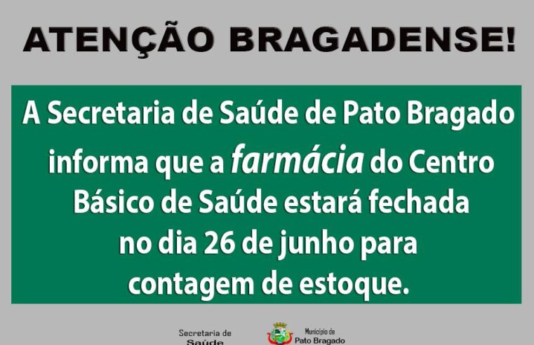 Avisos importantes da farmácia básica e sala de vacinas em Pato Bragado 📢💉