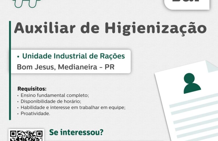 Não Perca! Vaga para Auxiliar de Higienização em Bom Jesus (PR) com Inscrições Abertas 🚀