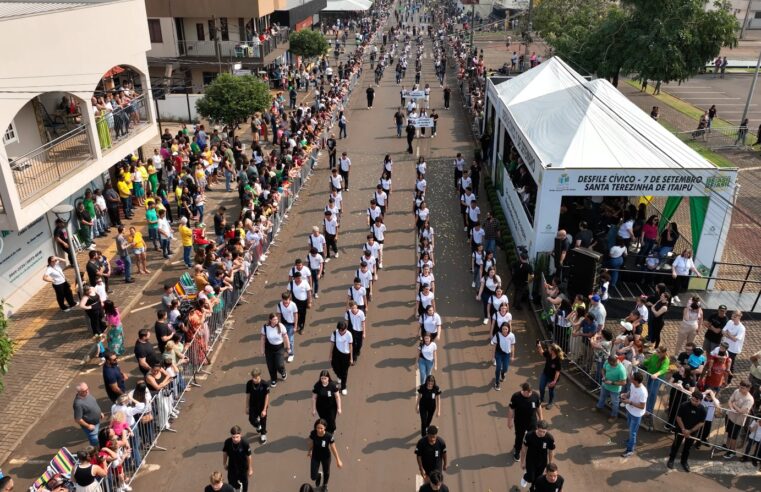 Desfile de 7 de setembro em Santa Terezinha de Itaipu Reúne Multidão: 15 Mil Pessoas Acompanham o Evento