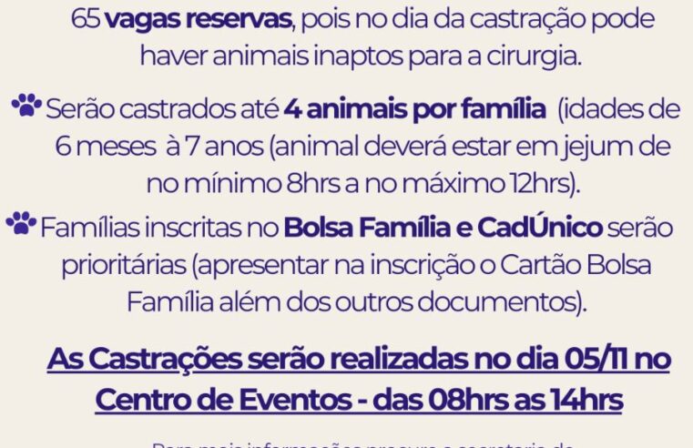 Entre Rios do Oeste recebe CastraPet para controle de cães e gatos