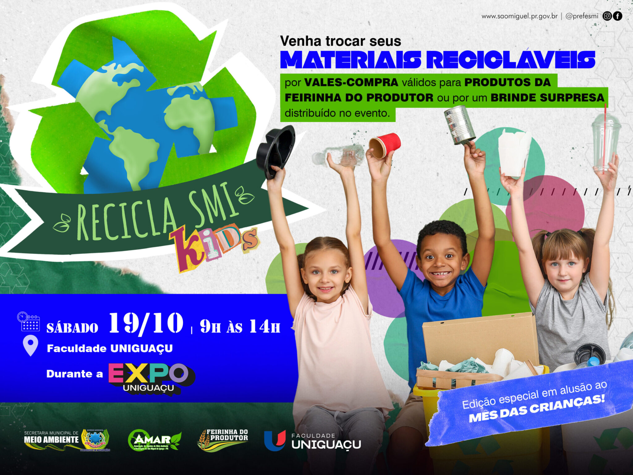 Recicla Kids em São Miguel do Iguaçu: participe neste sábado