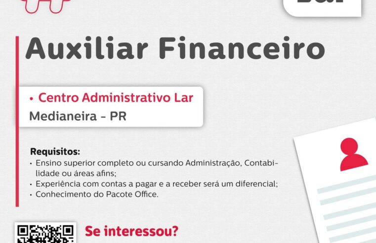 Vaga de Auxiliar Financeiro em Medianeira: inscreva-se antes que acabe!