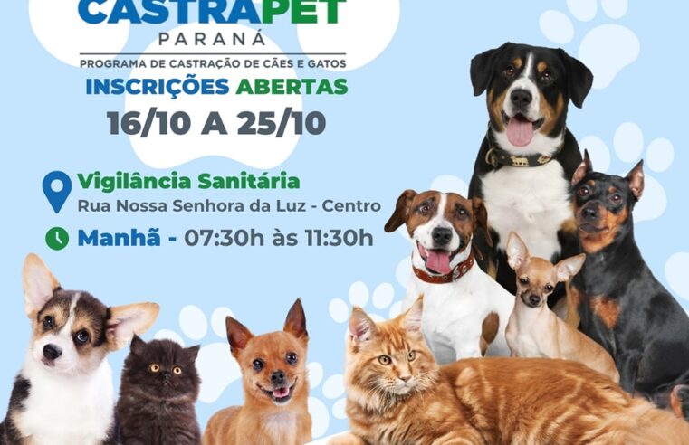 Castrapet: Inscrições Abertas para Castração de Animais!