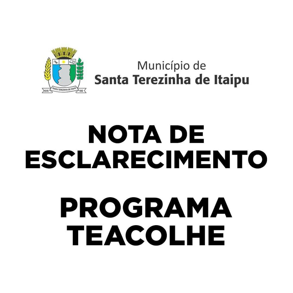 O Município de Santa Terezinha de Itaipu vem a público repudiar a desinformação realizadas por blogs na internet e em grupos de whatsapp sobre possíve