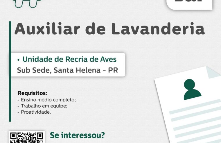 Vaga para Auxiliar de Lavanderia em Santa Helena: inscreva-se já!