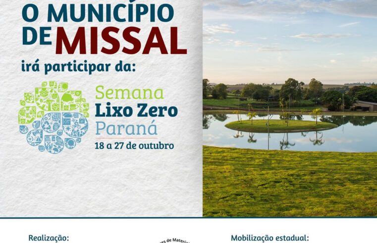 Semana Lixo Zero em Missal: participe das ações de 18 a 27/10