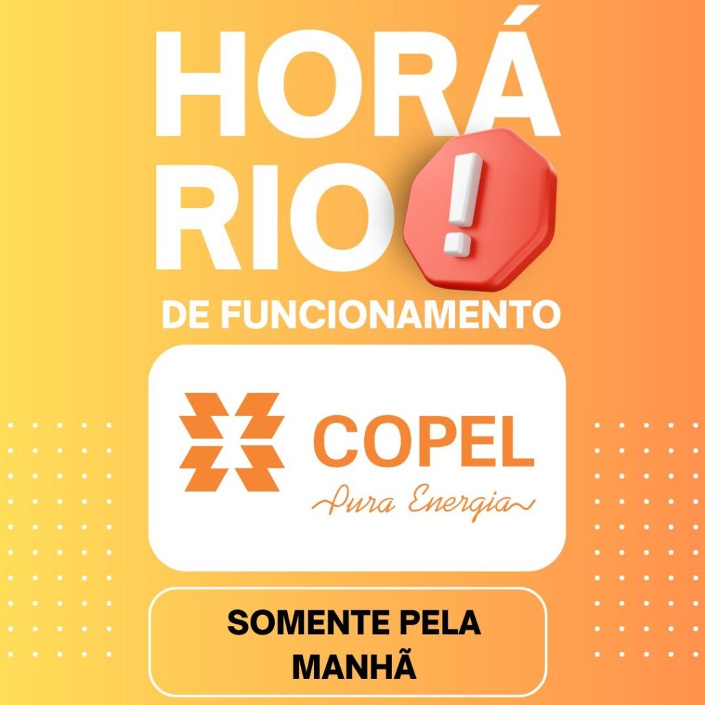 A Administração do Município de Missal comunica que a Copel está atendendo em um novo endereço, na Escola de Qualificação. O horário de atendimento é