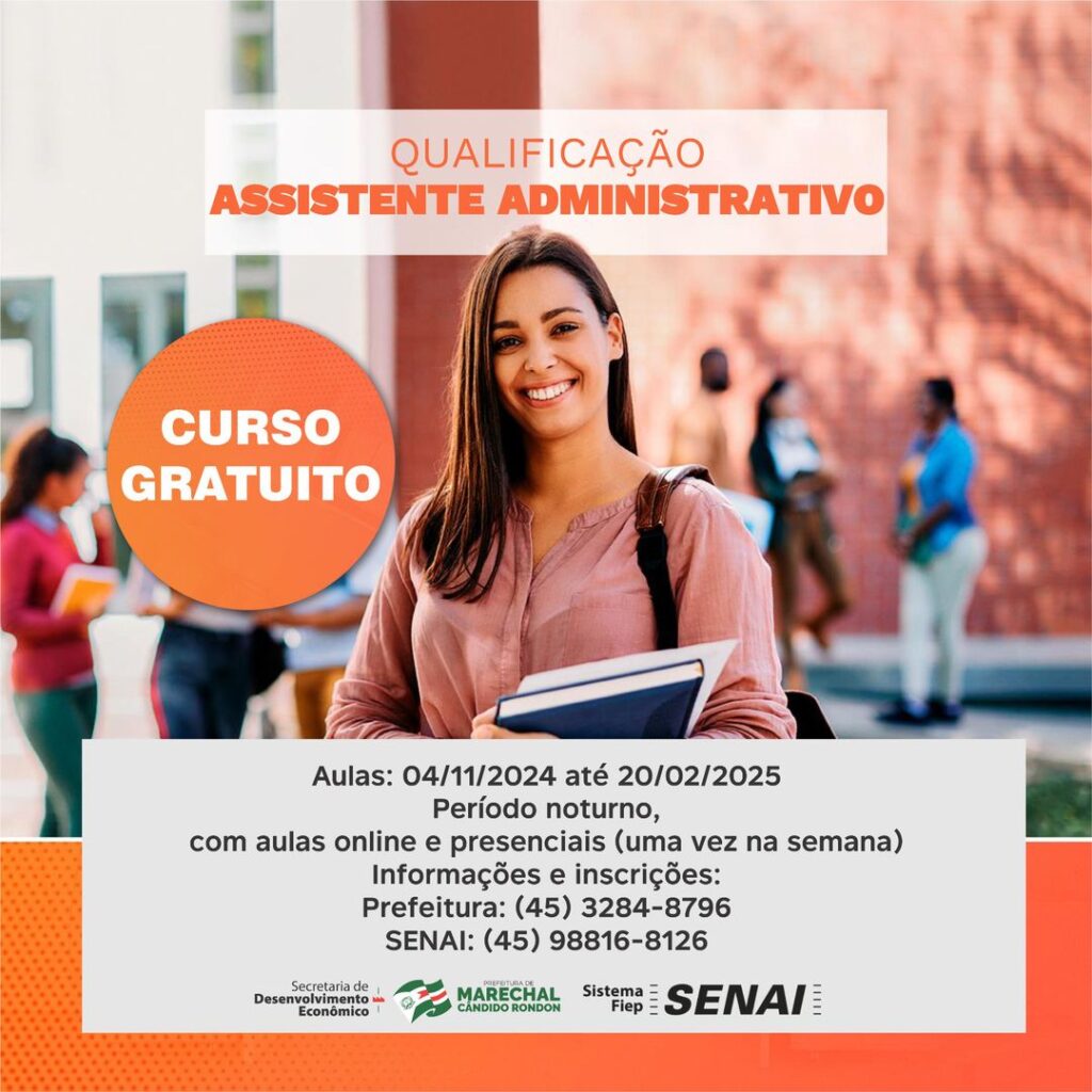 Abertas as inscrições para curso de assistente administrativo

Capacitação é gratuita e iniciará no dia 04 de novembro

Parceria entre o SENAI e a pre