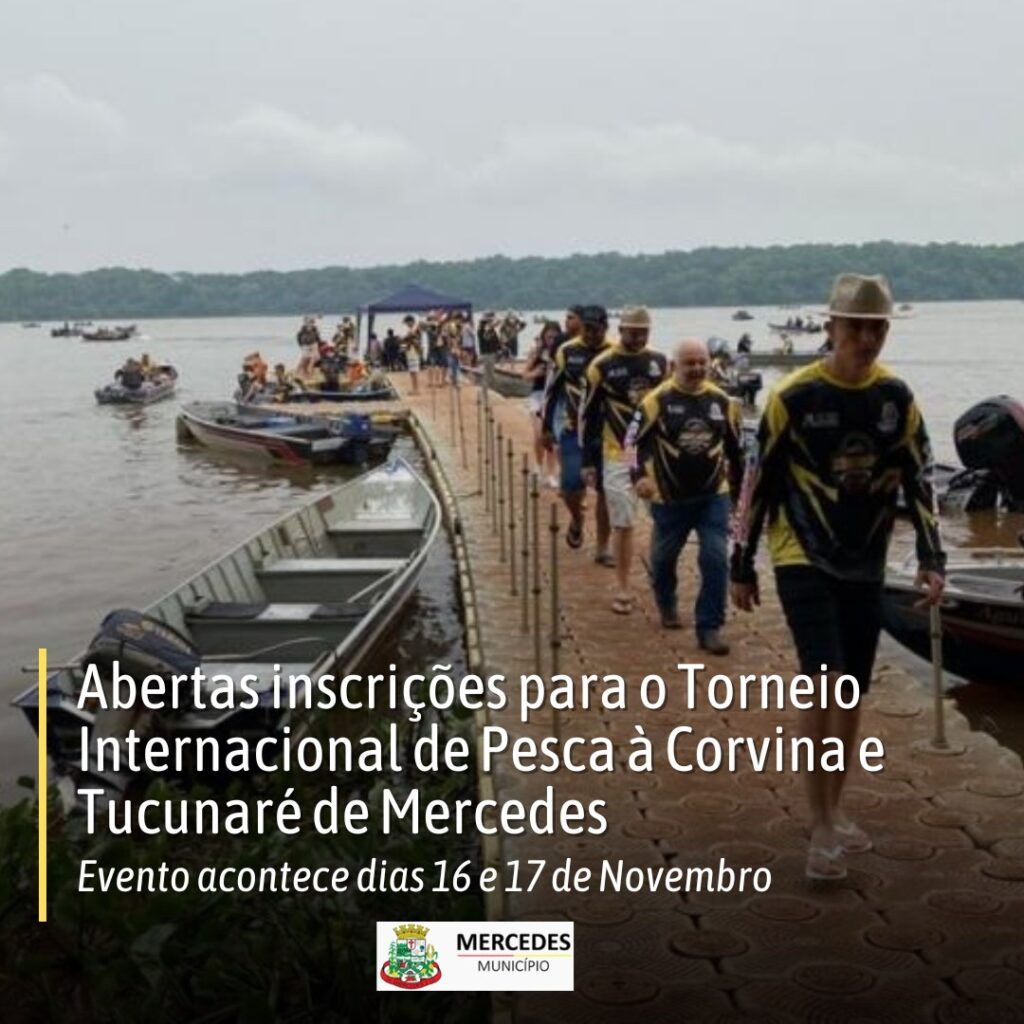A Administração de Mercedes realizará nos dias 16 e 17 de novembro, a XVIII Edição do Torneio Internacional de Pesca à Corvina e Tucunaré, no Distrito