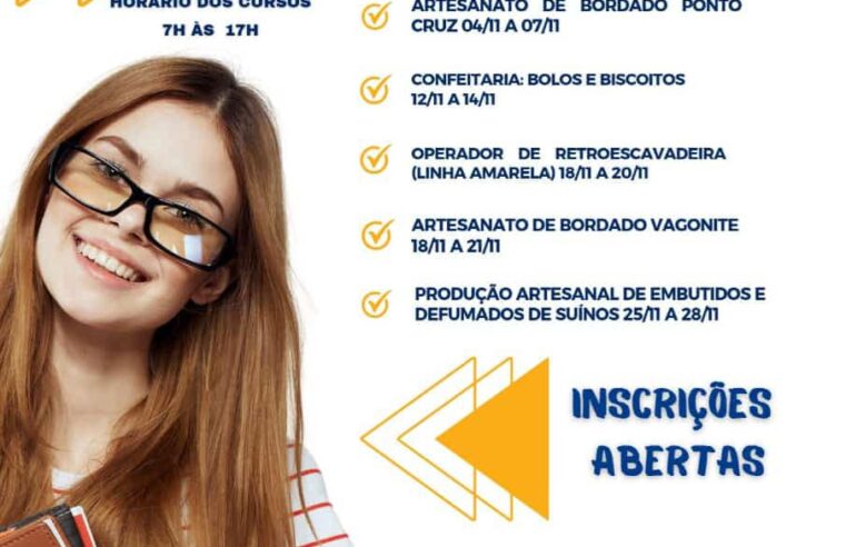 Inscrições abertas para cursos em Mundo Novo: não perca!