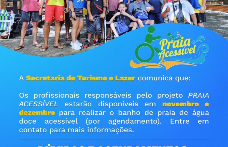 Praia Acessível: Banhos adaptados para pessoas com deficiência