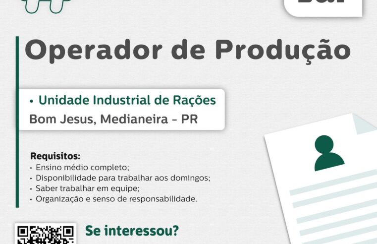 Vaga para Operador de Produção em Medianeira – Envie seu currículo