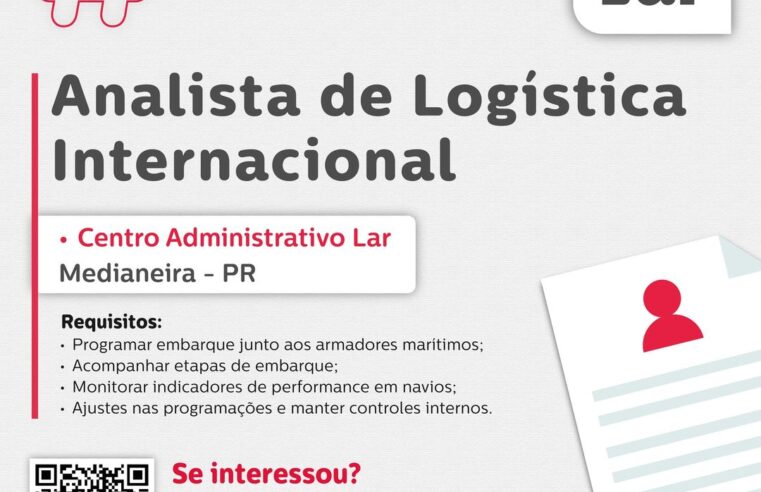 Vaga de Analista de Logística Internacional em Medianeira