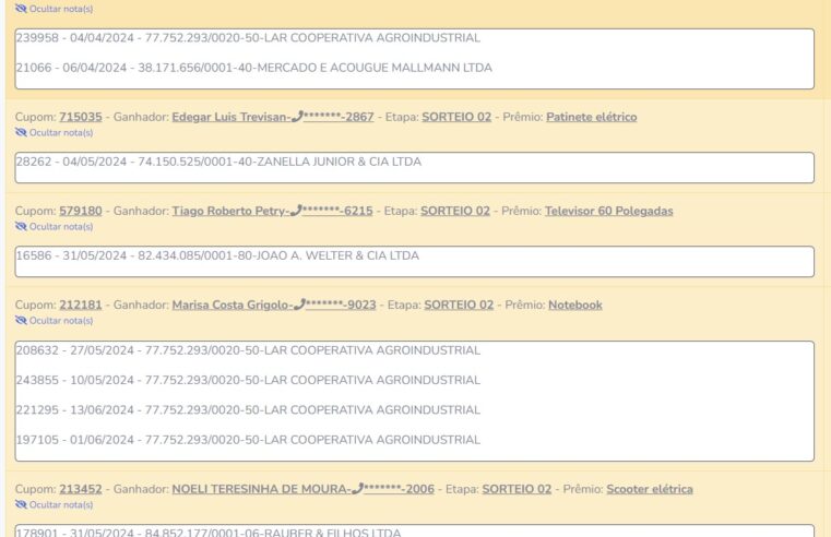 Ganhadores do 2º Sorteio Nota Missalense são Revelados 🎉