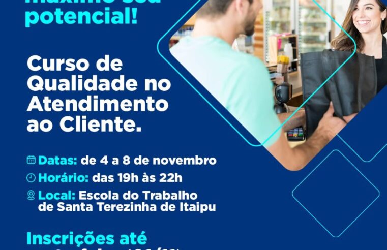 Curso de Atendimento ao Cliente: inscrições até amanhã!