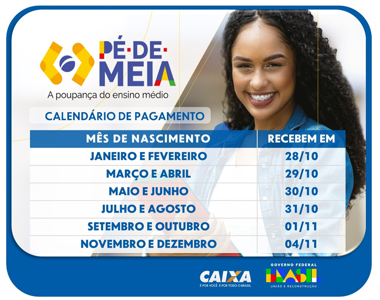 Pagamento do Programa Pé-de-Meia começa em 28 de outubro