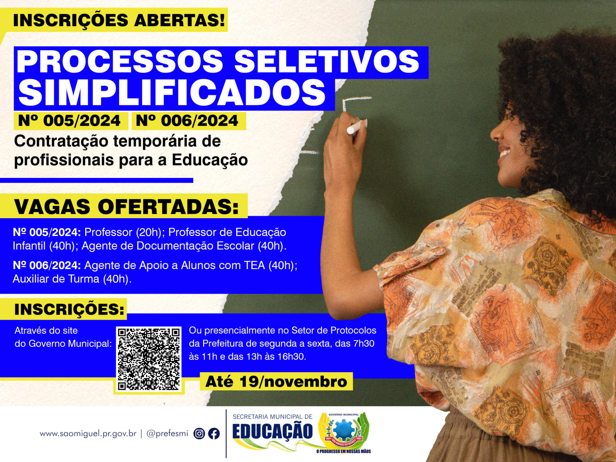 Inscrições abertas para PSSs em São Miguel do Iguaçu Educação