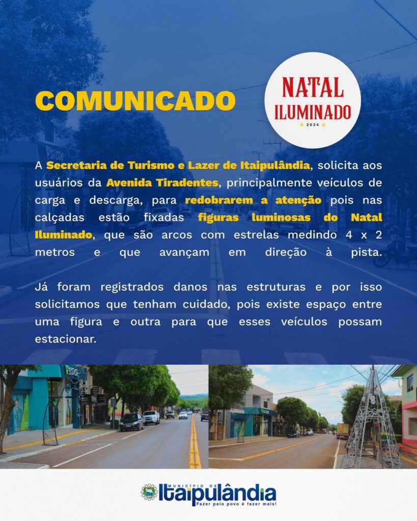 #CUIDADOAtenção, motoristas da Avenida Tiradentes! 

A Secretaria de Turismo e Lazer de Itaipulândia pede aos usuários, especialmente veículos de carg